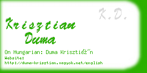 krisztian duma business card